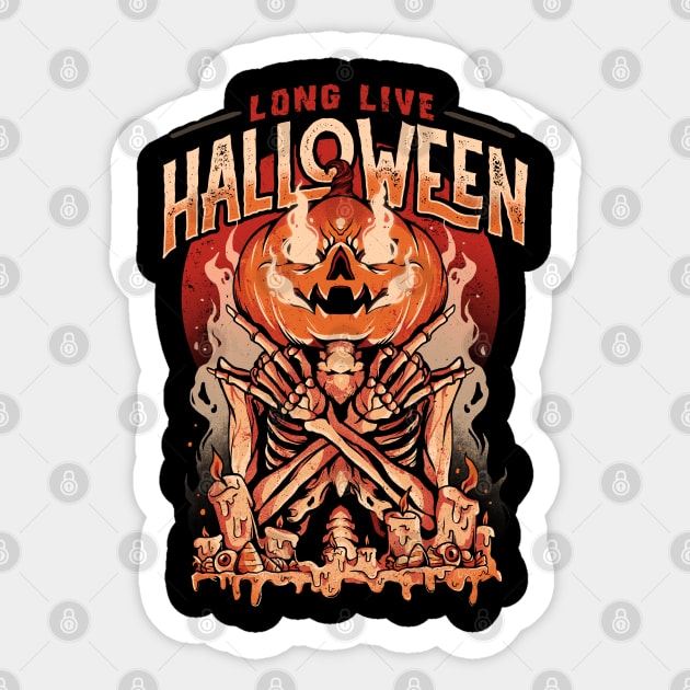Long Live Halloween - Evil Pumpkin Skull Gift Sticker by eduely